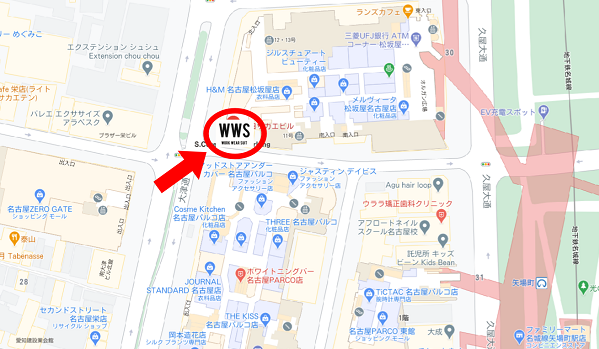 WWS名古屋栄店マップ